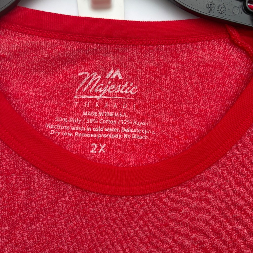 Majestic Kansas City Chiefs Super Bowl LIX Raglan T-Shirt Red Women's 2XL New - Picture 4 of 8